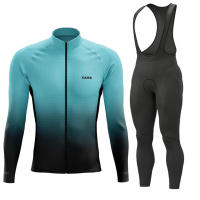 XAMA Ropa Ciclismo De Otoño Para Hombres Camiseta Larga Y Pantalones De MTB Uniforme Deportivo Ciclismo Con Forro GEL Transpirable - details 0