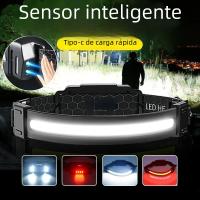 Linterna Frontal LED De Alta Potencia Con Sensor XPE+COB 7 Modos Para Pesca Y Cazalampara De Corbata Recargable Con Batería 18650 - details 16