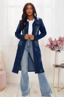Nueva Llegada Chaqueta De Larga Manga Completa De Algodón Y Vaquera Para Mujer Abrigo De Trench Cardigan Capa De Jean Estilo High Street Otoño/Invierno - details 13