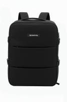 Mochila de cabina Montrip (20-25L, 1kg). 40x30x20 - Negra, expansible, ergonómica y ligera. Con 10 compartimentos internos y externos para portátil, zapatillas y objetos personales. Compatible como equipaje de mano en las principales aerolíneas. - details 3