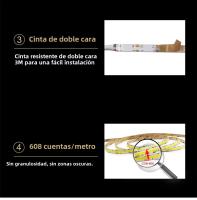 Barra De Luz LED Flexible COB Bicolor CCT 5m 10m 24V 12V Con Dimmer RF Amarillo Blanco 2700-6500K Regulable Para Sala De Estar - details 20