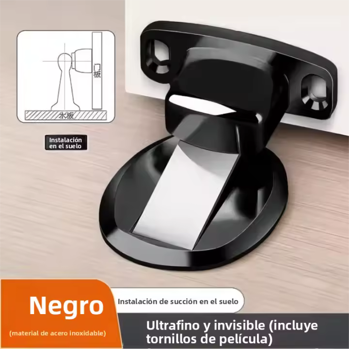 Parador De Puerta Magnético Sin Perforar Adhesivo Invisible Anticolisión Para Puertas De Interior Instalación Sencilla Y Rápida - 1