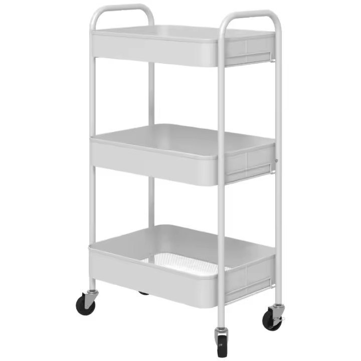 Carro de Almacenamiento Multiuso 3 Niveles con Ruedas, Carrito Organizador de Metal para Cocina, Dormitorio, Baño u Oficina – Ideal para Espacios Reducidos y Orden Diario - 1
