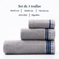 Set toallas de baño (tocador 30x50cm + manos 50x90cm + baño 70x140cm) 450GSM en algodón varios colores Scalpers Home - details 18