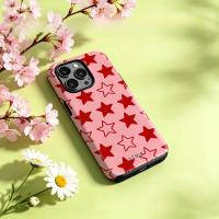 Funda De Teléfono Doble Capa Con Estrella Roja Rosa Para iPhone 17 16 15 14 plus 13 pro Max Anti-Atraque Y Resistente Al Choque Material PC - details 2