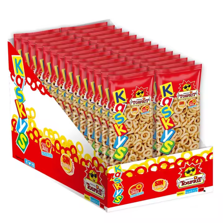 Tosfrit Aperitivos - Caja de Kaskys Originales - Aros de Maíz Fritos - Sin Gluten - Elige Tu Tamaño - 1