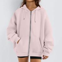Sudadera De Mujer Con Capucha Abrigo Casual De Color Sólido Otoño E Invierno Con Bolsillos Y Cierre De Cremallera Largo Manga Para Calle - details 46