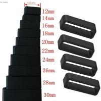 Accesorios De Correa De Reloj De Silicona Negro Anillo De Lazo 12-30mm 4 Piezas Compatible Con Marcas Diferentes Correa De Goma - details 1