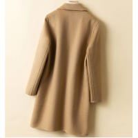 Chaqueta De Lana Blends Para Mujer Otoño Invierno Estilo Coreano Retro Elegante Color Sólido Azul Rojo Apricot Abrigo Chaqueta - details 6