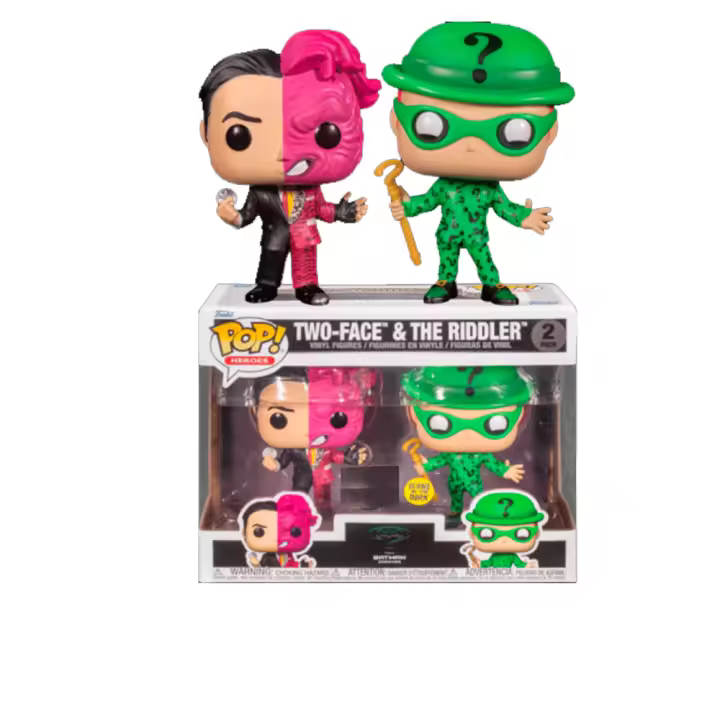 FUNKO Pack GITD Enigma y Dos CAras Riddler Two-face Two Face Batman forever villanos exclusivo brilla en la oscuridad - 1