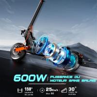 JOYOR S5-Z - Foldable Electric Scooter - 600W Motor - 48V 13Ah Battery - 45km Range - 10'' Tyres - Max 45km/h - Black - Powerful all-terrain electric scooter, ultra-lightweight, dual suspension - details 0
