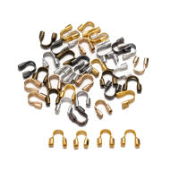 100pcs Protectors De Hilo En Forma De U Clavos De Conexión Para DIY Pulseras Collares Accesorios De Joyería De Metal - details 0