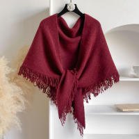 Nueva Bufanda De Lana Mezclada Para Mujer Con Borlas Y Diseño De Triángulo Gruesa Y Cálida Para Otoño E Invierno - details 24