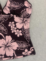 Conjunto De Playa Y2K Para Mujer Con Estampado De Hibisco Tropical Top De Hombros Delgados Con Cuello V Y Shorts De Cintura Baja Estilo Casual - details 7