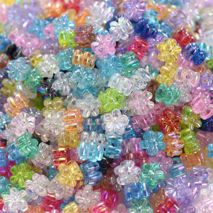 100pcs Bolas De Acrílico Pequeñas 4x7mm En Colores Mixtos AB Brillantes Para Hacer Joyas Pulseras Collares Llaveros - 1
