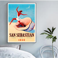 Pintura En Lienzo De Viaje a Madrid Y San Sebastián Estilo Vintage Calcomanías De Pared Recubrimiento Para Decoración Del Hogar Regalo - details 4