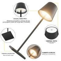 Lámpara De Escritorio LED Moderna Multicolor Recargable Sin Cable Para Estudio Y Oficina Lámpara De Noche Táctil Para Habitación - details 9