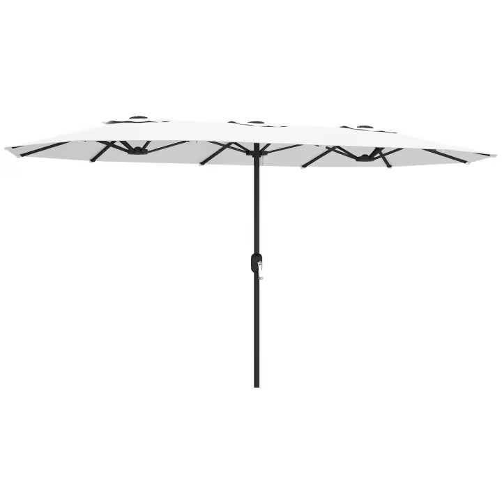 Outsunny Sombrilla Doble 4,6x2,6 m, Sombrilla Terraza Exterior con Manivela Manual, Protección UV50+, Funda Protectora, Resistente al Agua, Parasol para Jardín, Terraza, Patio - 1