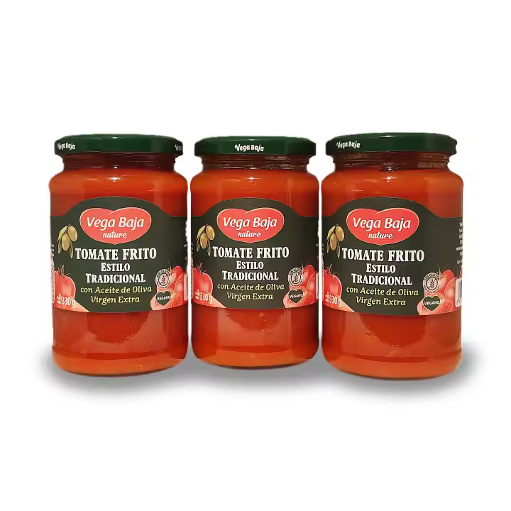 Tomate frito estilo tradicional con aceite de oliva virgen extra de Vega baja (Pack de 3 unidades) - 1
