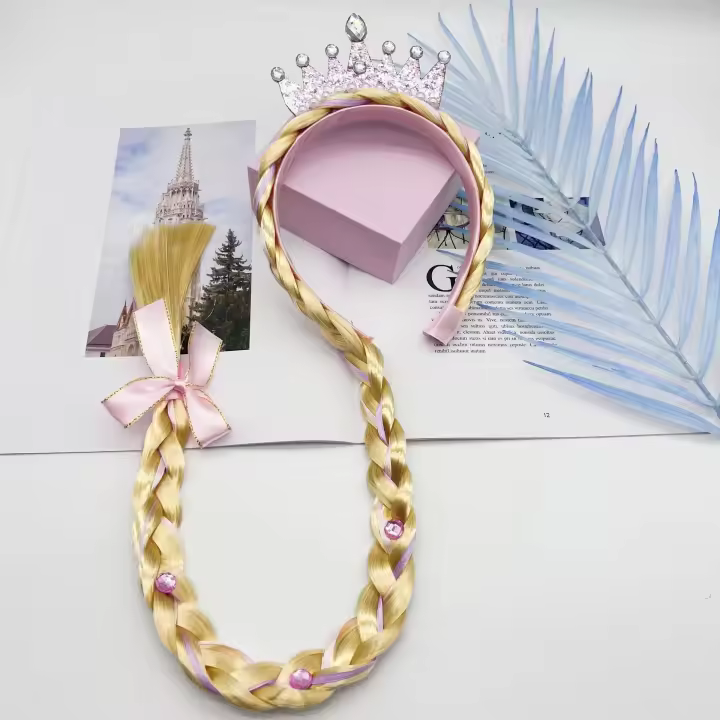 Diadema De Princesa Con Mechas De Peluca Frozen Para Niñas En Colores Azul Y Rosa Con Motivos De Hielo De Elsa Accesorio De Cabello Para Bebés Y Niñas - 1