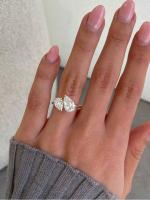 Anillo De Moissanita Y Diamante Brillante 925 Plata Esterlina Para Mujer Joyería Fina Regalo De Boda Y Compromiso - details 1