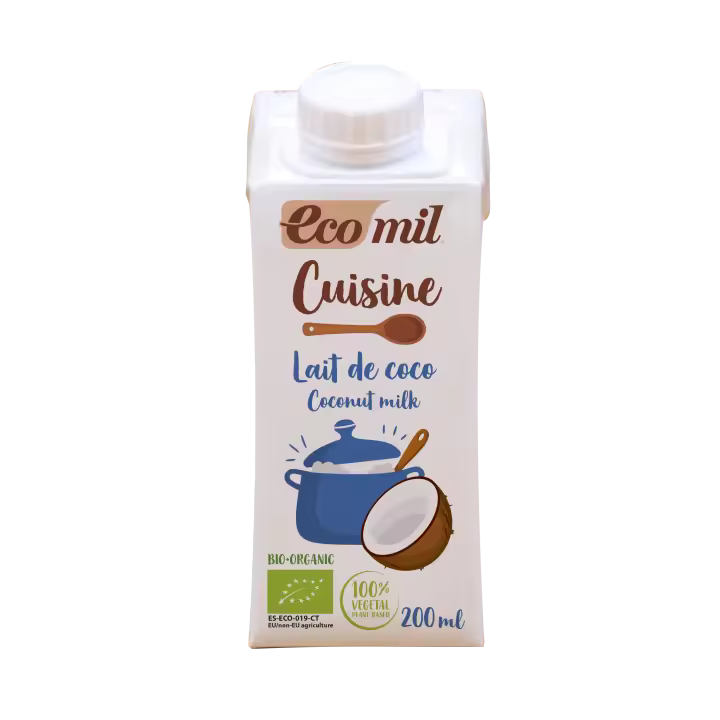 Pack 8x Leche de coco Bio para cocinar 200ml Ecomil - 1