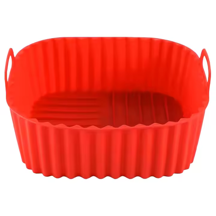 Molde Silicona Cuadrado Para Freidora De Aire 20 cm Rojo - 1