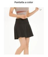 Falda Corta Deportiva De Cintura Alta Para Mujer Yoga Fitness Tenis Con Lining Anticaída Secado Rápido Polyester - details 4