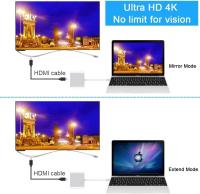 FGNS. Tipo-C a HDMI/USB/Tipo-C,USB C a HDMI Adaptador 4K, 3 en 1 Multipuerto Tipo C a 4K HDMI Adaptador USB C Hub, Convertidor USB C a HDMI con USB 3.0 y de Carga PD Tipo C para , Portátiles, teléfonos móviles, tabletas y otros dispositivos electrónicos. - details 3