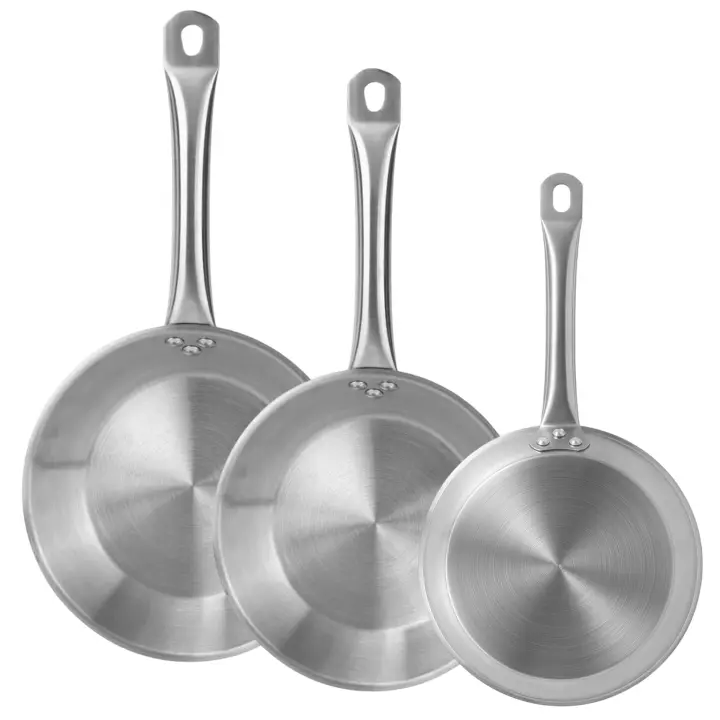 Well Home Sartenes Ø20Ø24Ø28Ø30cm en Acero inoxidable, Aptas para inducción y SIN antiadherente - 1