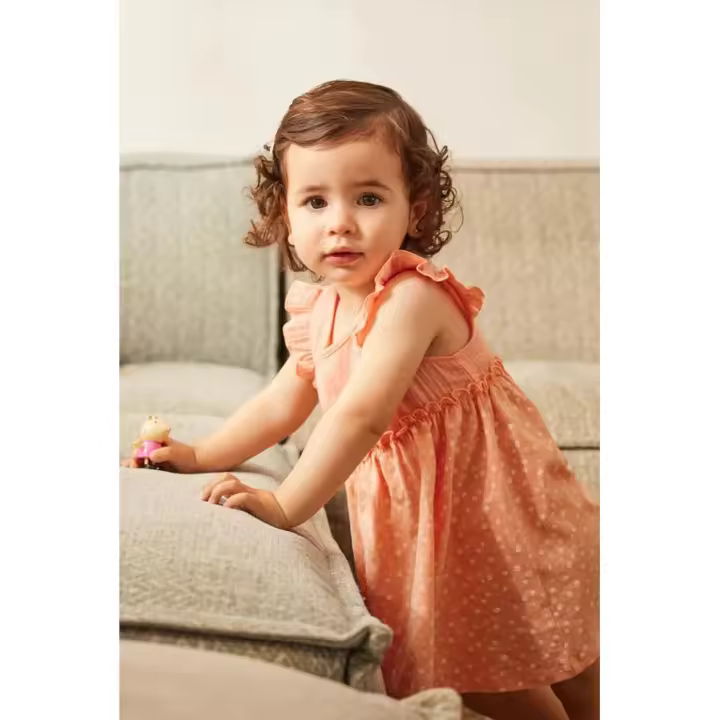 Vestido Bebe 100% Algodón Natural Sin Mangas Ysabel Mora Colección Starfish ref.25362 - 1
