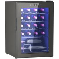 HOMCOM Vinoteca 20 Botellas, Nevera para Vinos con Compresor, Puerta de Doble Cristal Anti-UV, Temperatura 5-18°C, Pantalla Táctil, 4 Estantes Regulables, Luz LED Interior, Silenciosa 39DB, Negro - details 0