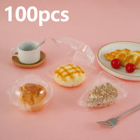 100Pcs Cajas De Tarta De Plástico Con Tapa Caja De Postre Individual Cuadrada Y Pilaable Para Cupcakes Translúcida - details 0