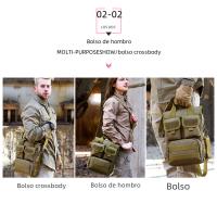 Bolsa Táctica Militar Para Hombres Con Suelo Molle Impermeable Para Senderismo Camping Escalada Caza Y Escuela Bolsa De Hombro Mensajero - details 2