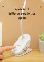 Lámpara De Mesa LED Recargable USB Con Abrazadera Plegable Luz Nocturna Táctil De 3 Modos Con Protección Ocular Para Estudio - details 8
