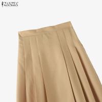 ZANZEA Falda Elegante Para Mujer Verano Largo De Color Sólido Plisado Casual Vestidos De Fiesta Streetwear Talla S-2XL - details 10