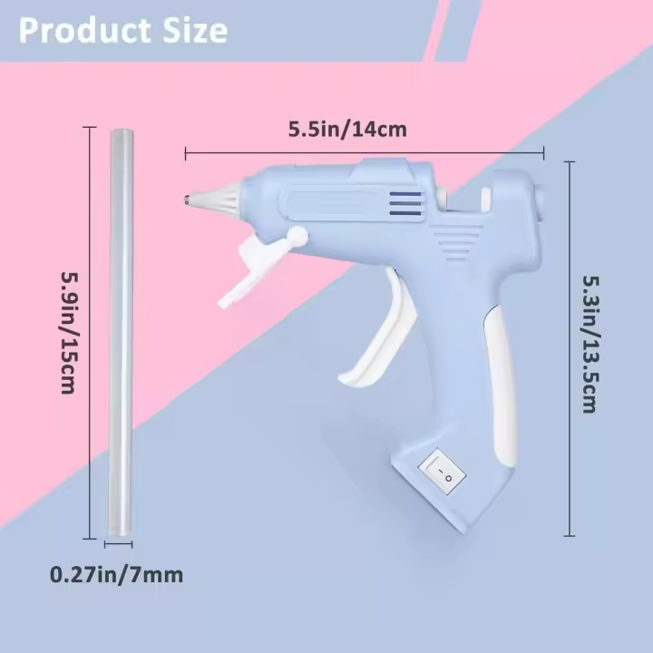 Pistola de Pegamento Caliente a Batería, Pistola de Silicona Inalámbrica, con 25 Barras de Pegamento, Cable Tipo C, para DIY, Reparaciones, Decoraciones, etc. Don Feliz - 1