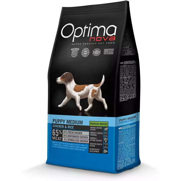 Pienso para Perros Optima Nova Puppy Medium 12 Kg. Pollo/Arroz - 1