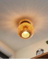 Lámpara De Techo Tejida De Bambú Retro Para Restaurante Y Sala De Estar Iluminación LED Ajustable Decorativa Fijación En Techo E27 - details 6