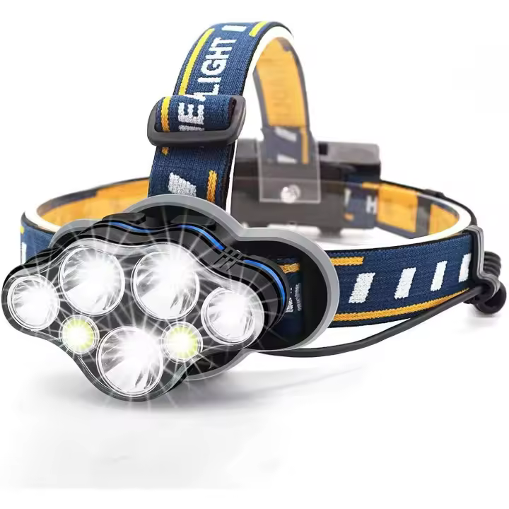 Euroxanty Linterna Frontal Led Recargable Alta Potencia Camping Pesca Ciclismo Carrera Caza Deportes 7LED - 1