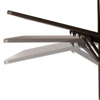 Aktive - Mesa plegable rectangular, para barandilla balcón o terraza, color antracita, 60x40x60/67 cm, altura ajustable, 3 posiciones inclinación, tablero abatible, máx. 20 kg, acero y madera MDF, resistente y duradera, uso individual - details 6