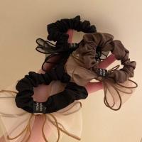 Nuevos Scrunchies De Malla Con Diamantes Para Mujeres Y Niñas Cinturones Elásticos De Cabello Con Lazo Accesorios Para El Cabello Estilo Moda - details 0