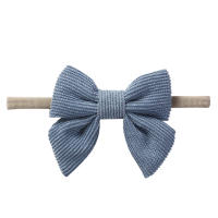9Pcs Lote Cinta De Corduroy Sólido Para Bebé Niños Y Niñas Accesorios De Cabello Elásticos Para Recién Nacidos Gorros De Topknot De Nylon - details 8