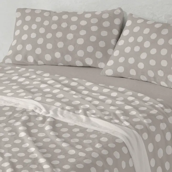 Juego de Sábanas Coralina BURRITO BLANCO - Suaves y Cálidas para Invierno | Diseño Topitos | 7 Medidas Disponibles - 1