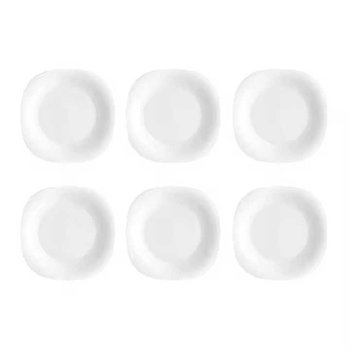 BORMIOLI ROCCO PARMA 6 Plato Postre Opal 20CM Blanco Brillo Fabricado en España Reciclable - 1