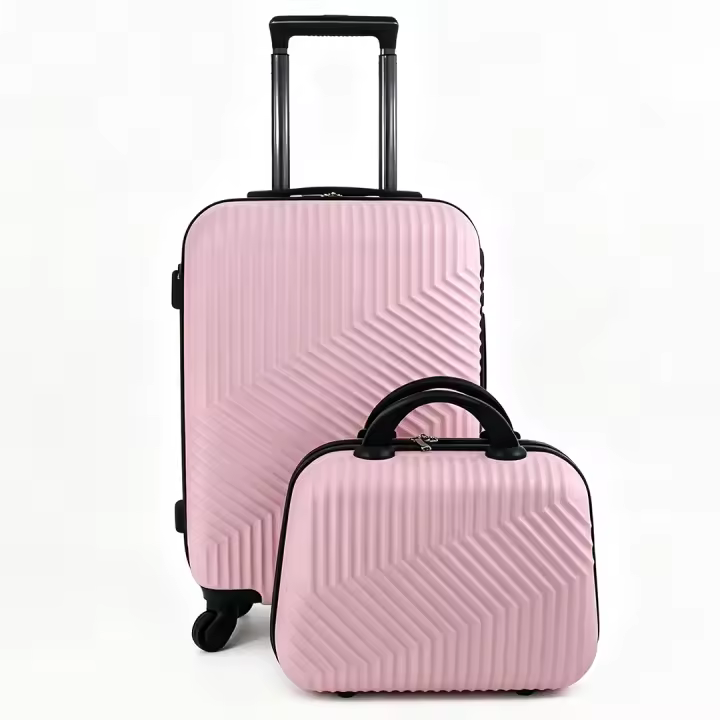 Maleta de avión de mano, equipaje de viaje, carrito de cabina ABS rígido, 4 ruedas con bolsa de aseo rígida a juego 55*35*20CM - 1