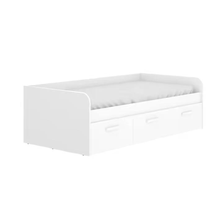 Dekit Cama MEK con 3 Cajones Inferiores para Habitaciones Reducidas - Blanco - 1