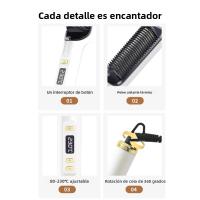 Peine Eléctrico Multifuncional Para Cabello Rizado Y Liso Con Pantalla LCD De Doble Uso ABS Dual Voltaje 100-240v Más De 5min - details 8