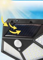 Lámpara De Pared Solar 100LED Impermeable Con Sensor De Movimiento Para Jardín Decorativa Iluminación Exterior Solar Energizada - details 3