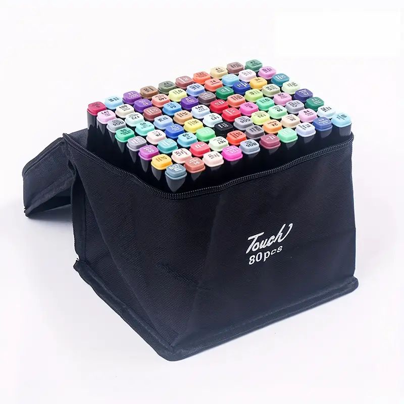 TOUCH SET 80 Rotuladores ALCOHOL Permanentes de DOLE PUNTA profesionales con bolsa de viaje ENVIO RAPIDO